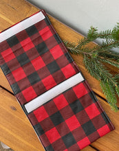 Load image into Gallery viewer, Unisex small holiday walker bag, Christmas walker tote, small walker tote, Gift for grandpa, small rollator bag, Buffalo plaid gift
