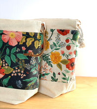 Load image into Gallery viewer, Floral Rifle Paper Co fabric knitting project bag
