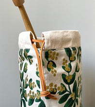 Load image into Gallery viewer, Wintergreen drawstring project bag for knitters
